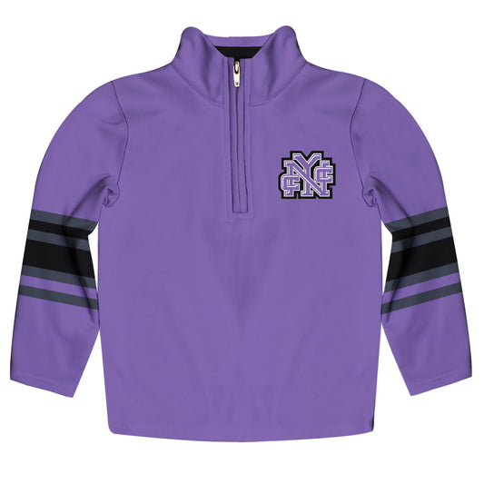 City College of New York Beavers Game Day Purple Quarter Zip Pullover for Infants Toddlers by Vive La Fete