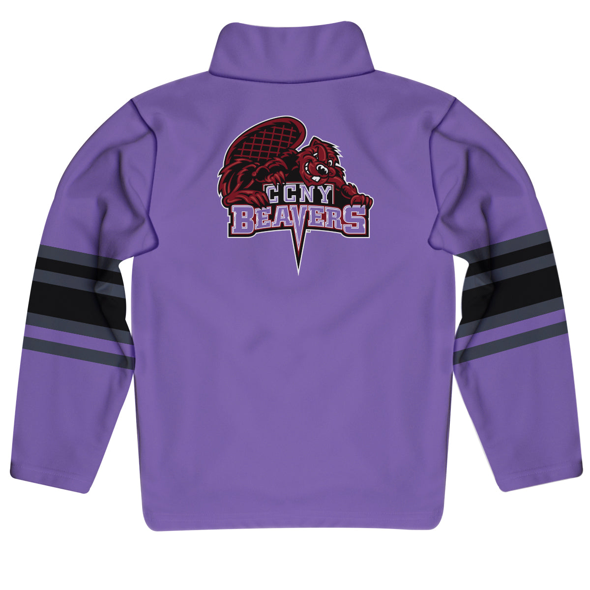 City College of New York Beavers Game Day Purple Quarter Zip Pullover for Infants Toddlers by Vive La Fete