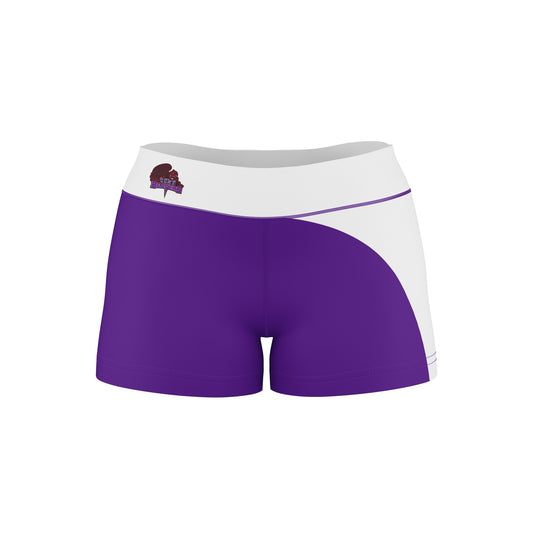 City College of New York Beavers Vive La Fete Collegiate Waist Color Block Women Purple White Optimum Yoga Short