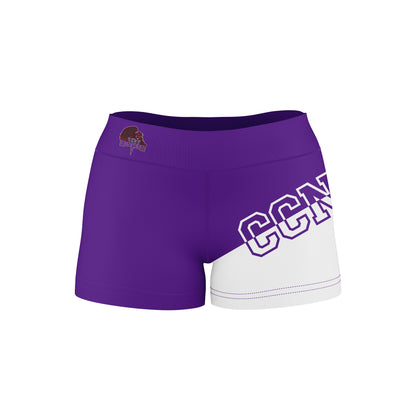 City College of New York CCNY Vive La Fete Game Day Collegiate Leg Color Block Women Purple White Optimum Yoga Short