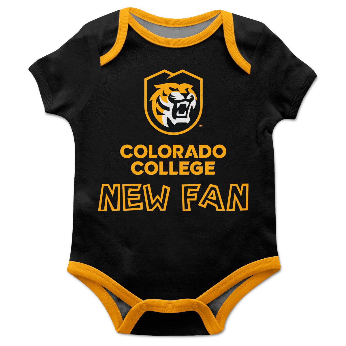Colorado College Tigers Infant Game Day Black Short Sleeve One Piece Jumpsuit by Vive La Fete