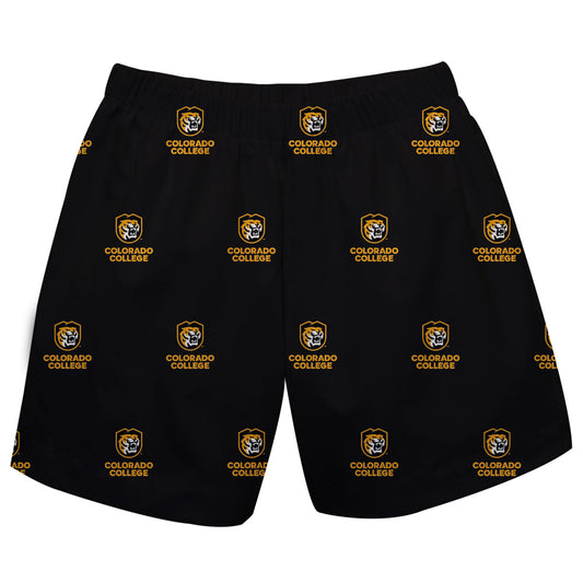 Colorado College Tigers Boys Game Day Elastic Waist Classic Play Black Pull On Shorts