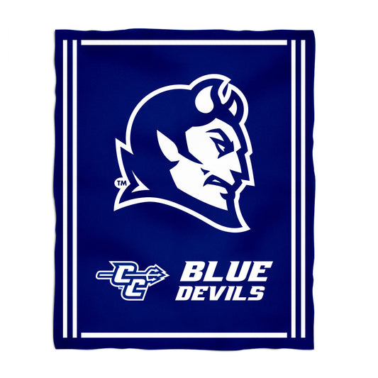 Central Connecticut State Blue Devils CCSU Kids Game Day Blue Plush Soft Minky Blanket 36 x 48 Mascot