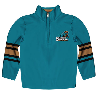 Coastal Carolina Chanticleers CCU Game Day Teal Quarter Zip Pullover for Infants Toddlers by Vive La Fete