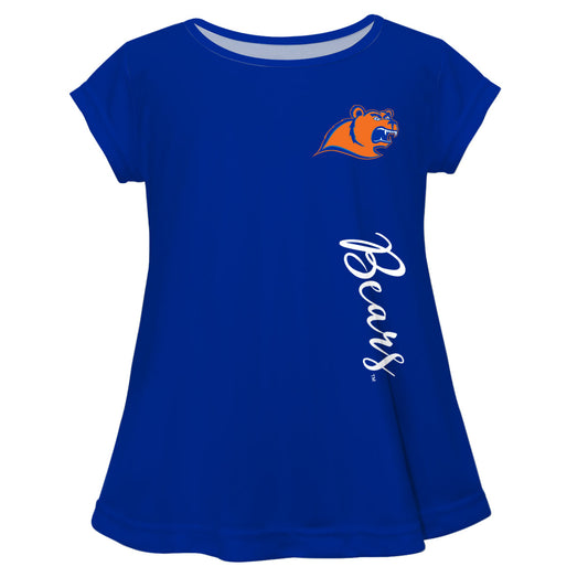 United States Coast Guard Academy Bears Blue Solid Short Sleeve Girls Laurie Top by Vive La Fete
