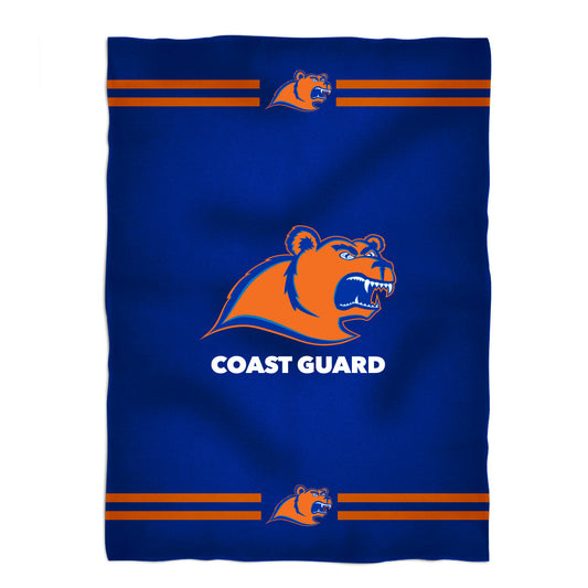 US Coast CGA Bears Game Day Soft Premium Fleece Blue Throw Blanket 40 x 58 Logo and Stripe