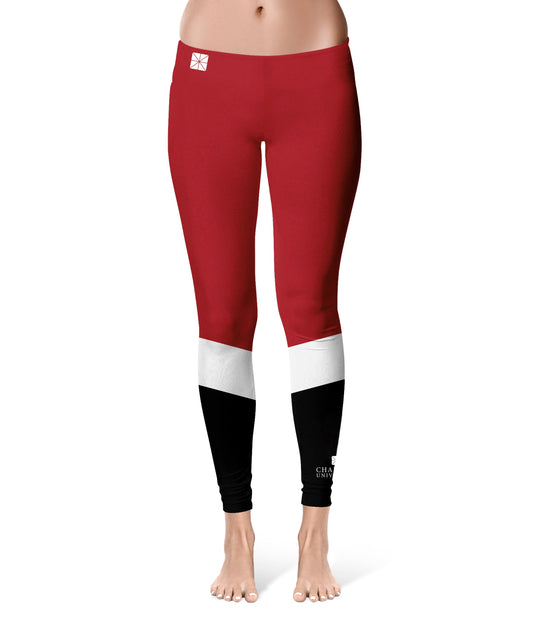 Chapman University Panthers Vive La Fete Game Day Collegiate Ankle Color Block Women Red Black Yoga Leggings