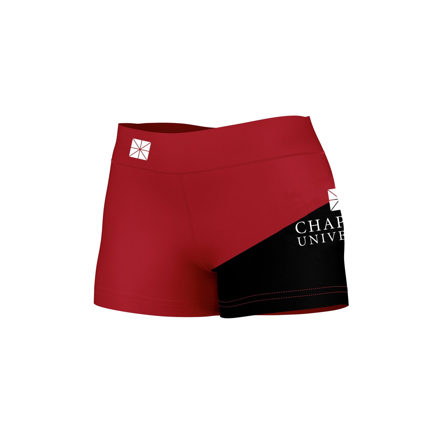 Chapman University Panthers Vive La Fete Game Day Collegiate Leg Color Block Women Red Black Optimum Yoga Short - Vive La F̻te - Online Apparel Store