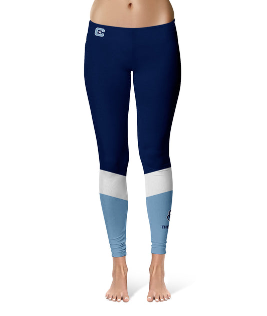 The Citadel Bulldogs Vive La Fete Game Day Collegiate Ankle Color Block Women Blue Light Blue Yoga Leggings