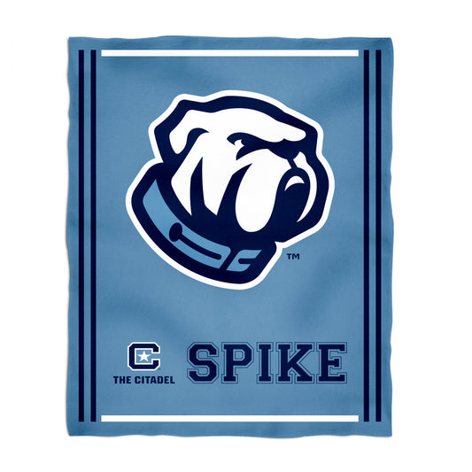 The Citadel Bulldogs Kids Game Day Light Blue Plush Soft Minky Blanket 36 x 48 Mascot