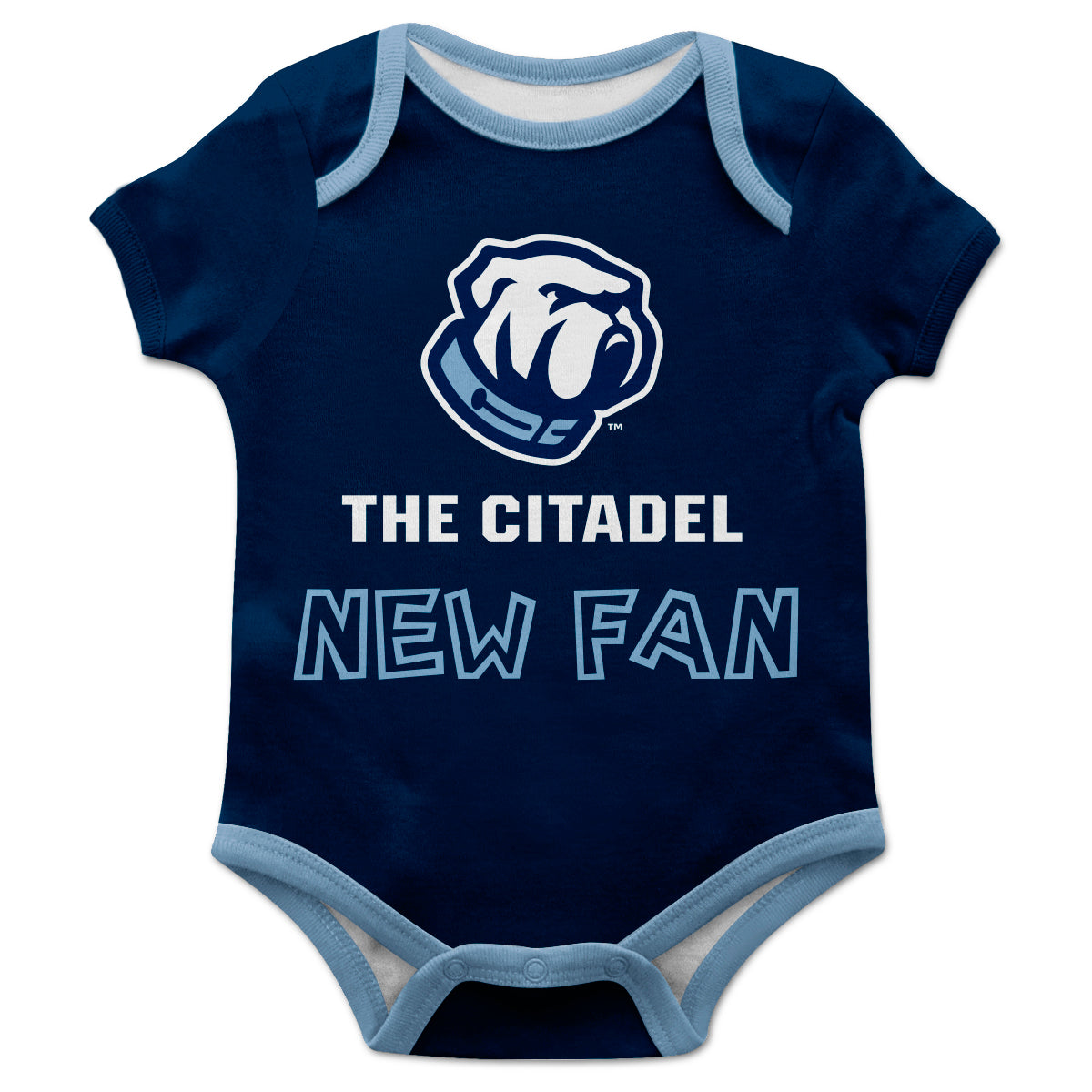 The Citadel Bulldogs Infant Blue Short Sleeve One Piece Jumpsuit by Vive La Fete