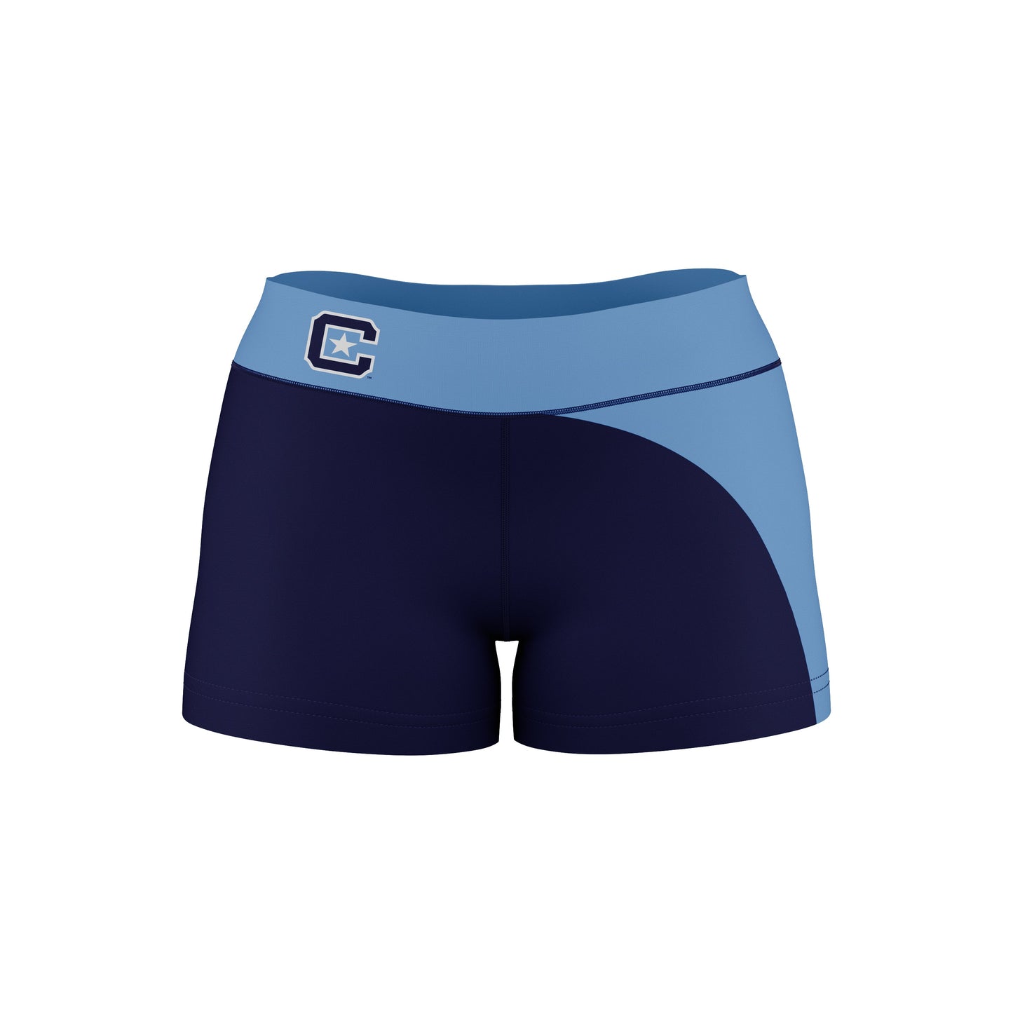 The Citadel Bulldogs Vive La Fete Collegiate Waist Color Block Women Blue Light Blue Optimum Yoga Short