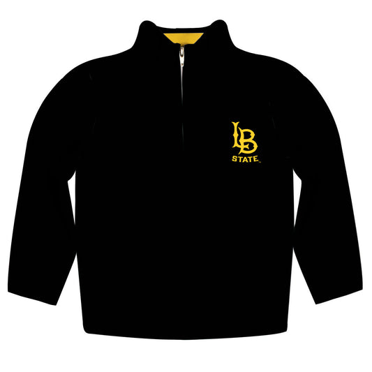 CSULB 49ers Game Day Solid Black Quarter Zip Pullover for Infants Toddlers by Vive La Fete