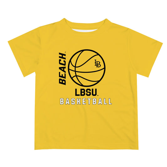 CSULB 49ers Vive La Fete Basketball V1 Gold Short Sleeve Tee Shirt