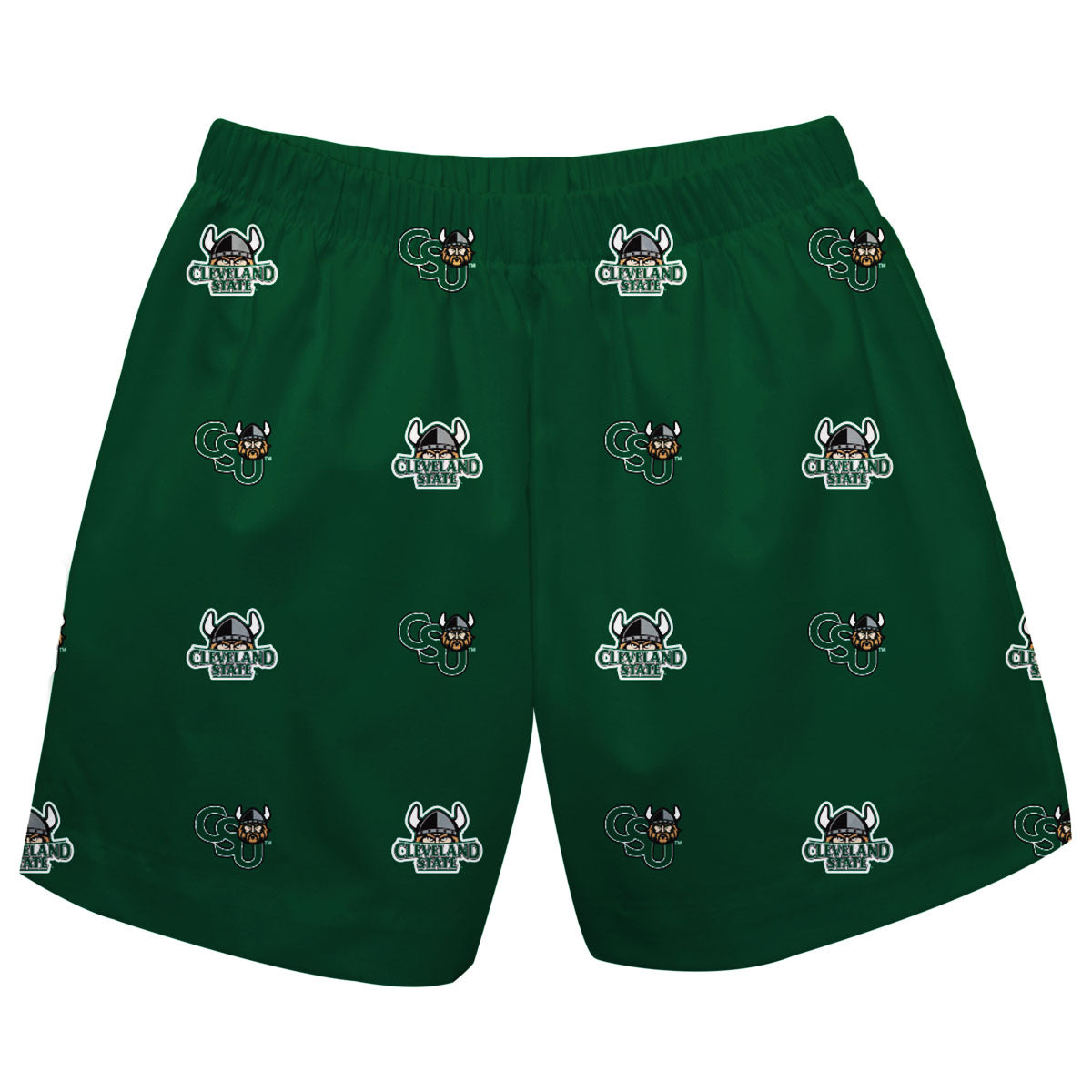 Cleveland State Vikings Boys Game Day Elastic Waist Classic Play Green Pull On Shorts