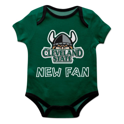 Cleveland State Vikings Infant Game Day Green Short Sleeve One Piece Jumpsuit by Vive La Fete