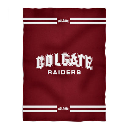 Colgate University Raiders Game Day Soft Premium Fleece Maroon Throw Blanket 40 x 58 Logo and Stripes