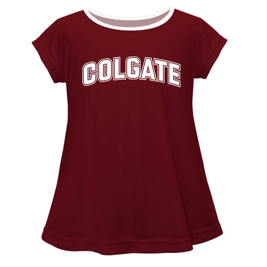 Colgate University Raiders Girls Game Day Short Sleeve Maroon Laurie Top by Vive La Fete