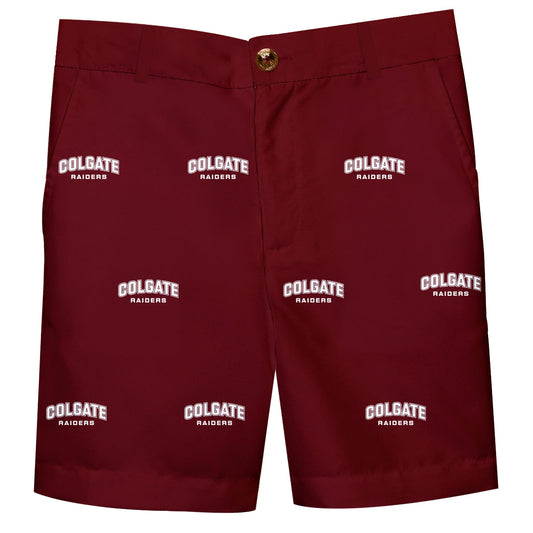 Colgate University Raiders Boys Game Day Maroon Structured Shorts