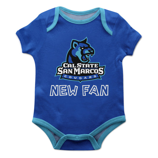 Cal State San Marcos Cougars Infant Game Day Blue Short Sleeve One Piece Jumpsuit by Vive La Fete