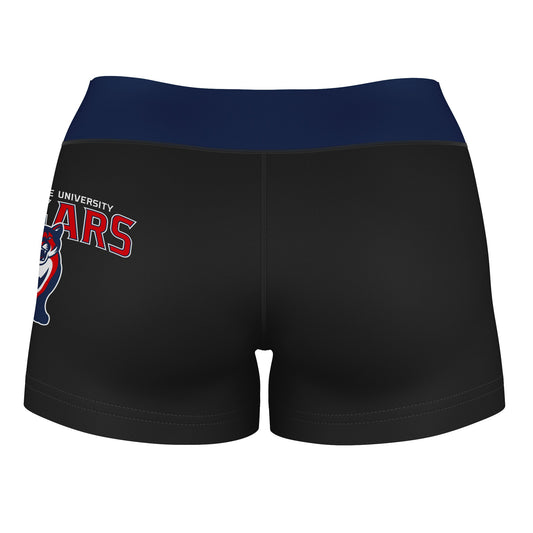 Mouseover Image, CSU Cougars Vive La Fete Game Day Logo on Thigh & Waistband Black & Navy Women Yoga Booty Workout Shorts 3.75 Inseam"