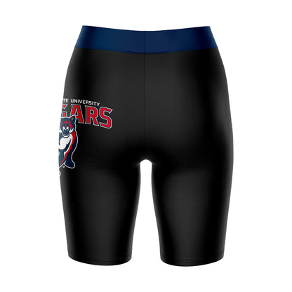 CSU Cougars Vive La Fete Game Day Logo on Thigh and Waistband Black and Navy Women Bike Short 9 Inseam"
