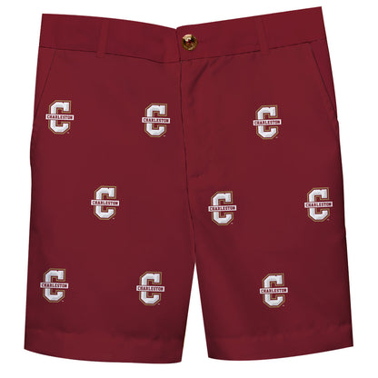 Charleston Cougars COC Boys Game Day Maroon Structured Dress Shorts