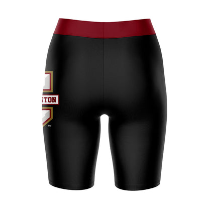 CofC Cougars COC Vive La Fete Game Day Logo on Thigh and Waistband Black and Maroon Women Bike Short 9 Inseam"