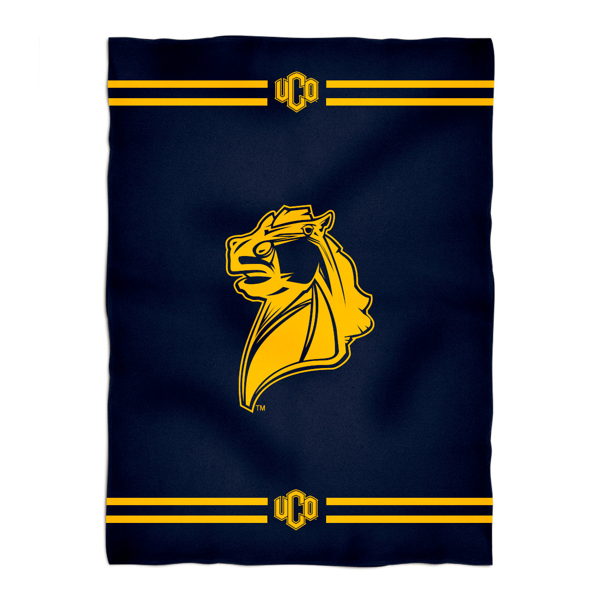 University of Central Oklahoma Game Day Soft Premium Fleece Blue Throw Blanket 40 x 58 Logo and Stripes