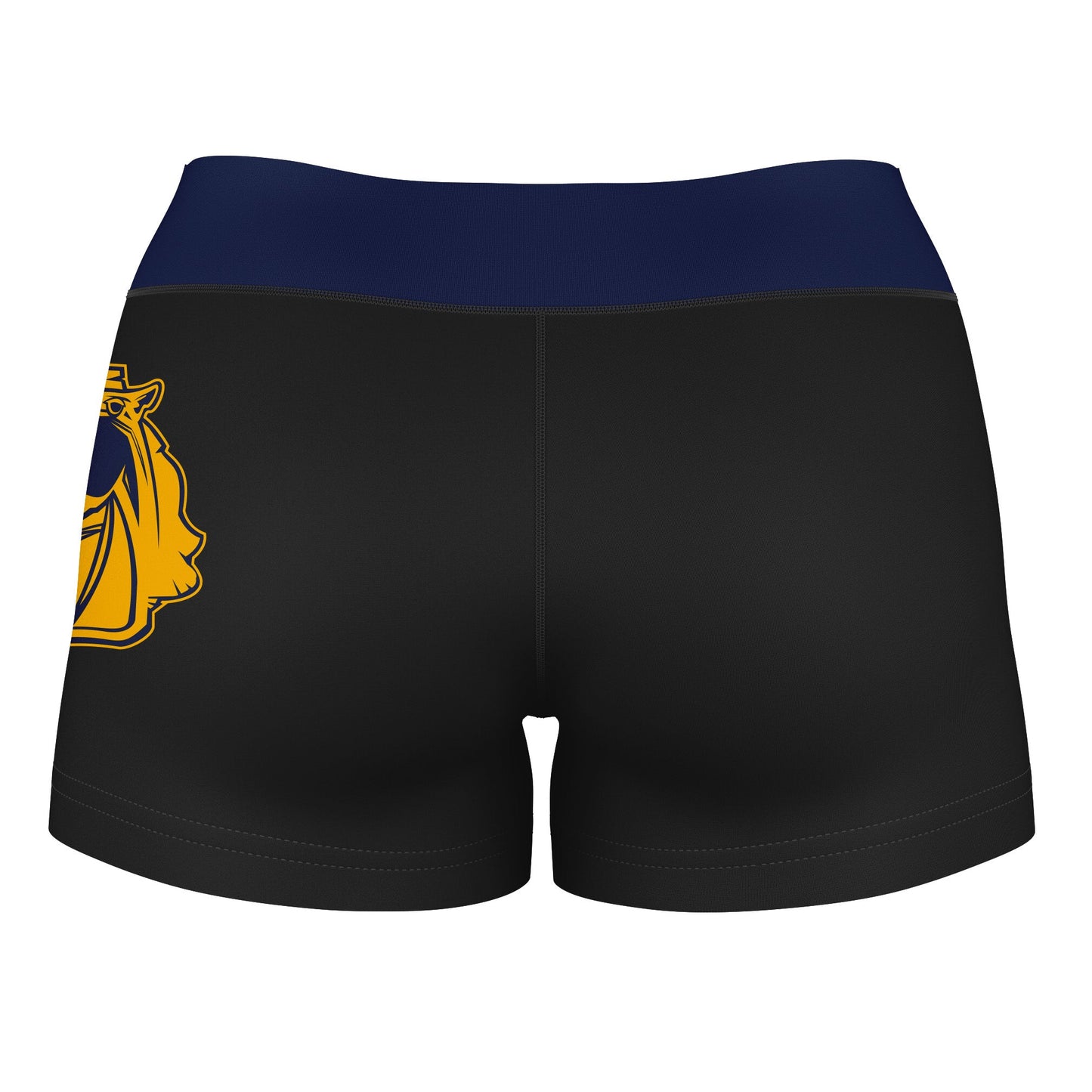 Central Oklahoma Bronchos UCO Logo on Thigh & Waistband Black & Navy Women Yoga Booty Workout Shorts 3.75 Inseam" - Vive La F̻te - Online Apparel Store