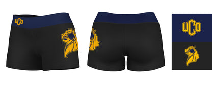 Central Oklahoma Bronchos UCO Logo on Thigh & Waistband Black & Navy Women Yoga Booty Workout Shorts 3.75 Inseam" - Vive La F̻te - Online Apparel Store