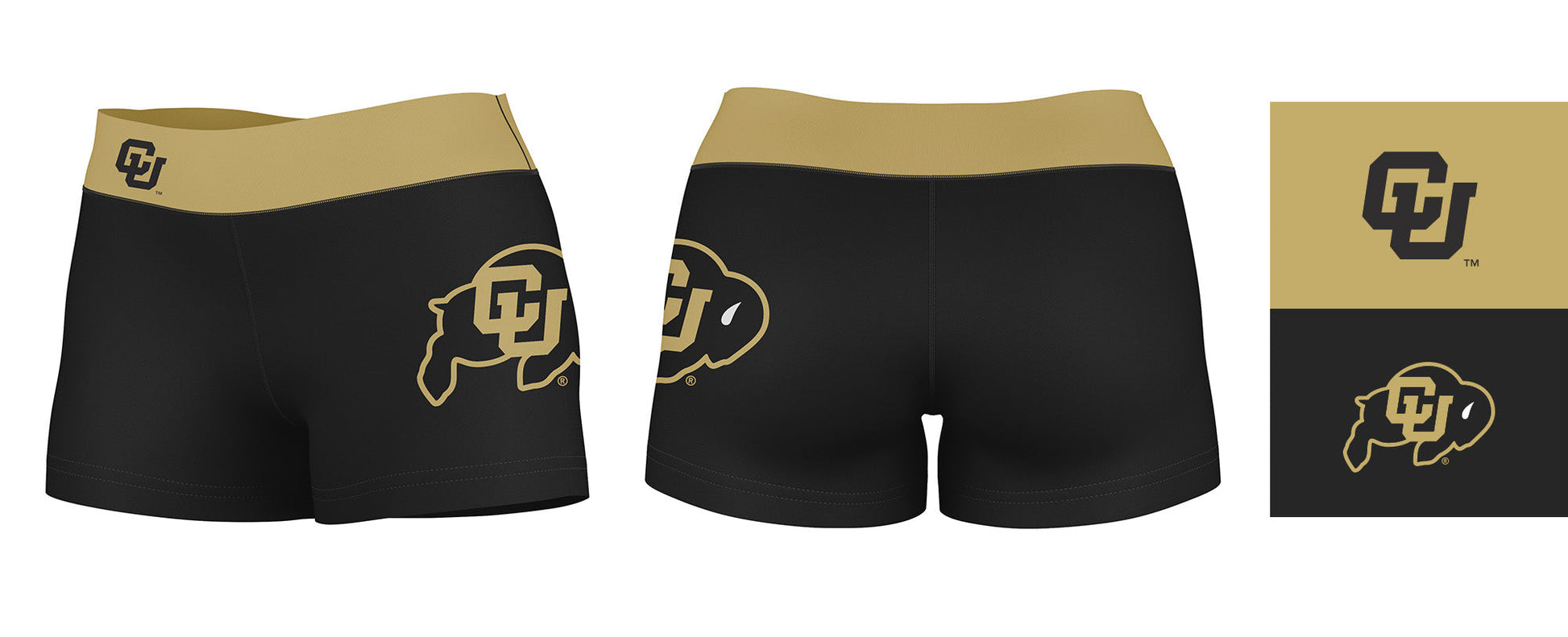 University of Colorado Buffaloes CU Logo on Thigh and Waistband Black