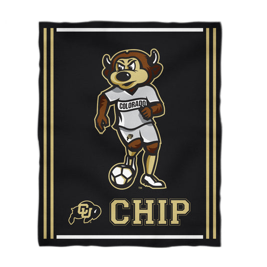 University of Colorado Buffaloes CU Kids Game Day Black Plush Soft Minky Blanket 36 x 48 Mascot