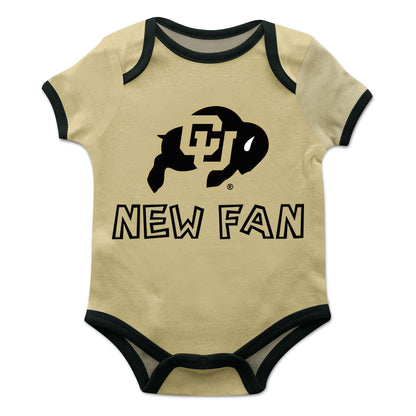 Colorado Buffaloes CU Infant Game Day Gold Short Sleeve One Piece Jumpsuit by Vive La Fete