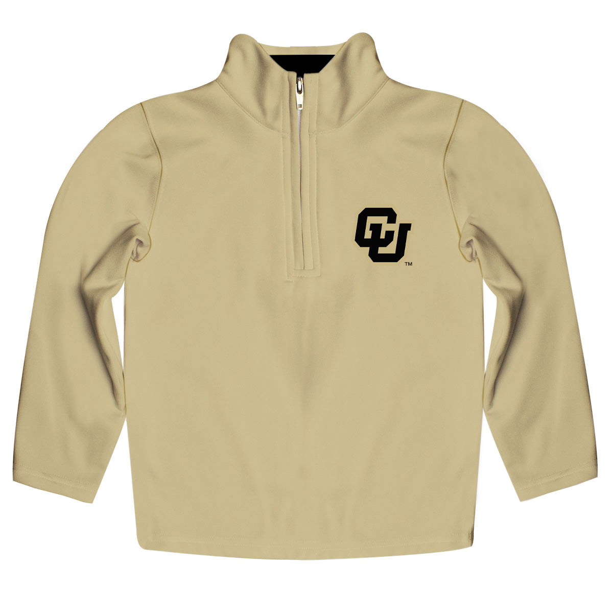 Colorado Buffaloes CU Game Day Solid Black Quarter Zip Pullover for Infants Toddlers by Vive La Fete