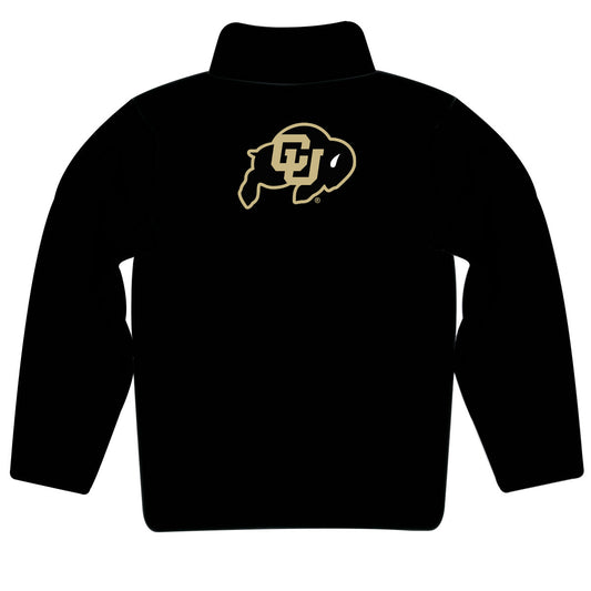 Mouseover Image, Colorado Buffaloes CU Game Day Solid Black Quarter Zip Pullover for Infants Toddlers by Vive La Fete