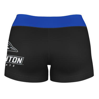 Creighton Bluejays Vive La Fete Logo on Thigh & Waistband Black & Blue Women Yoga Booty Workout Shorts 3.75 Inseam - Vive La F̻te - Online Apparel Store