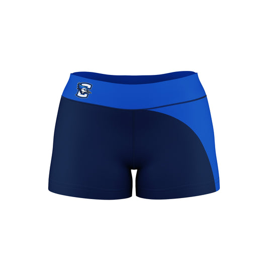 Creighton Bluejays Vive La Fete Collegiate Waist Color Block Women Navy Blue Optimum Yoga Short