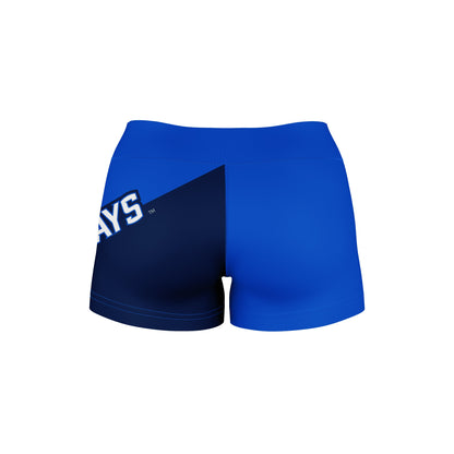 Creighton University Bluejays Vive La Fete Game Day Collegiate Leg Color Block Women Blue Navy Optimum Yoga Short - Vive La F̻te - Online Apparel Store