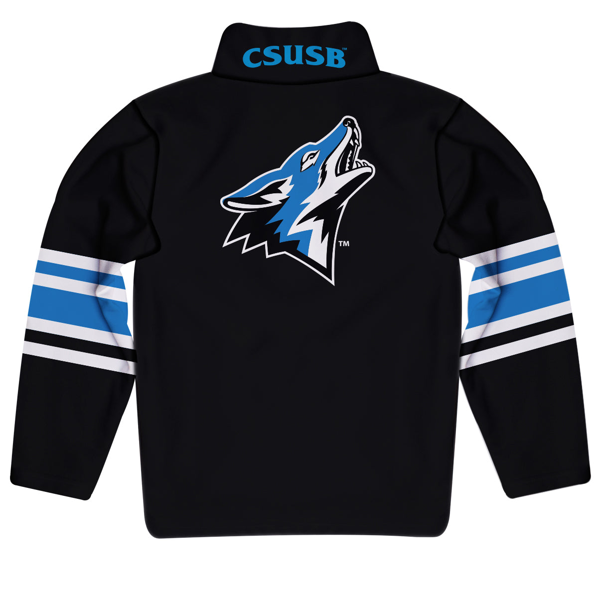 Cal State San Bernardino Coyotes CSUSB Game Day Black Quarter Zip Pullover for Infants Toddlers by Vive La Fete