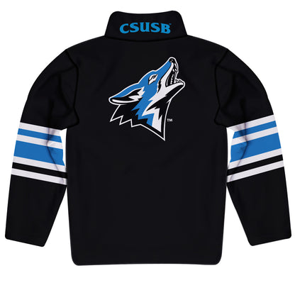 Cal State San Bernardino Coyotes CSUSB Game Day Black Quarter Zip Pullover for Infants Toddlers by Vive La Fete