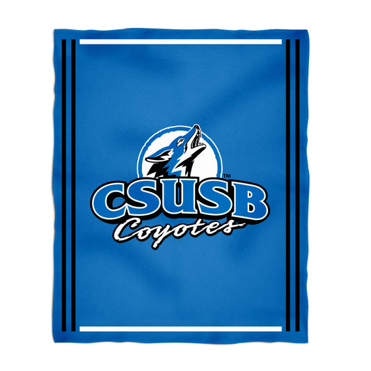 Cal State San Bernardino Coyotes CSUSB Kids Game Day Blue Plush Soft Minky Blanket 36 x 48 Mascot