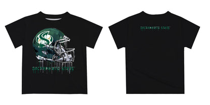 Sacramento State Hornets Original Dripping Football Black T-Shirt by Vive La Fete