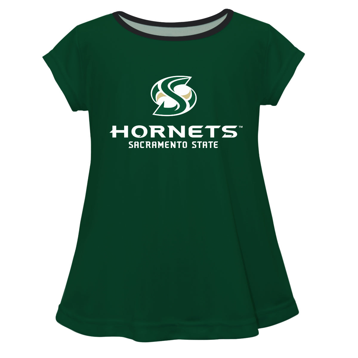 Sacramento State Hornets Girls Game Day Short Sleeve Green Laurie Top by Vive La Fete