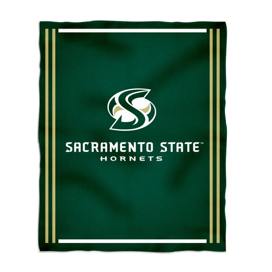 Sacramento State Hornets Kids Game Day Green Plush Soft Minky Blanket 36 x 48 Mascot