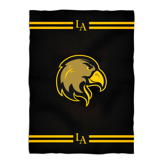 Cal State LA Golden Eagles Game Day Soft Premium Fleece Black Throw Blanket 40 x 58 Logo & Stripes