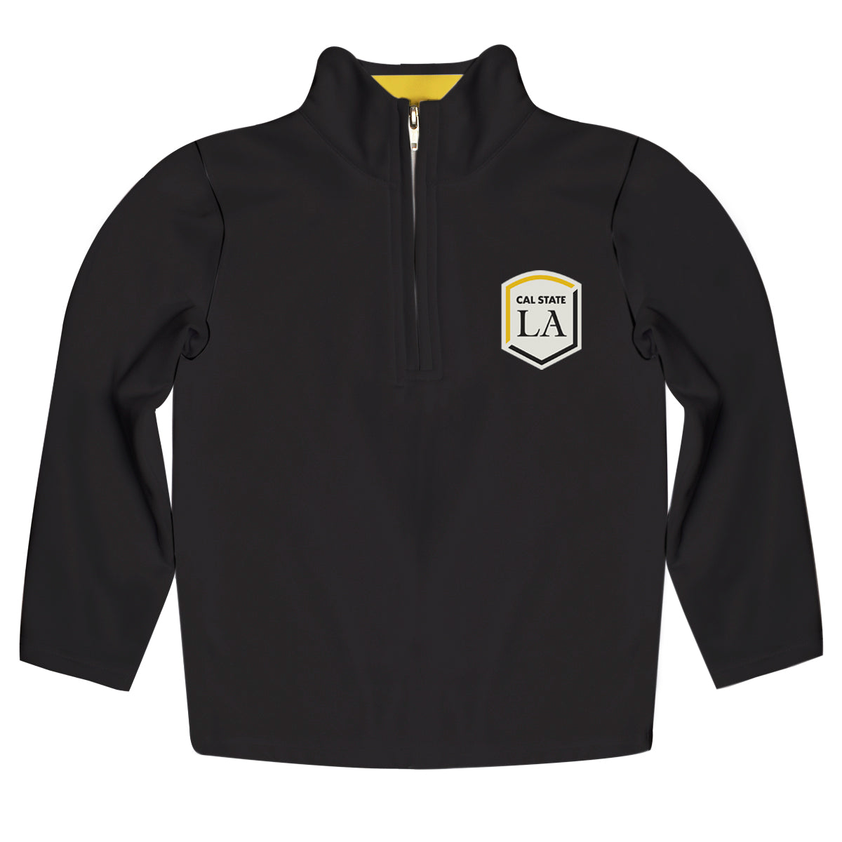 Cal State LA Golden Eagles Game Day Solid Black Quarter Zip Pullover for Infants Toddlers by Vive La Fete