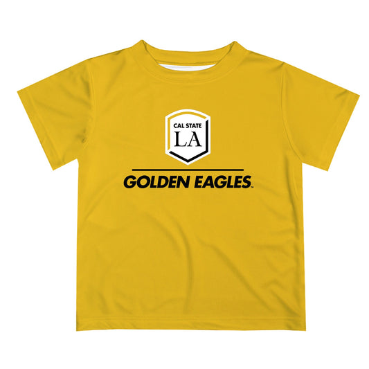 Cal State LA Golden Eagles Vive La Fete Football V1 Gold Short Sleeve Tee Shirt