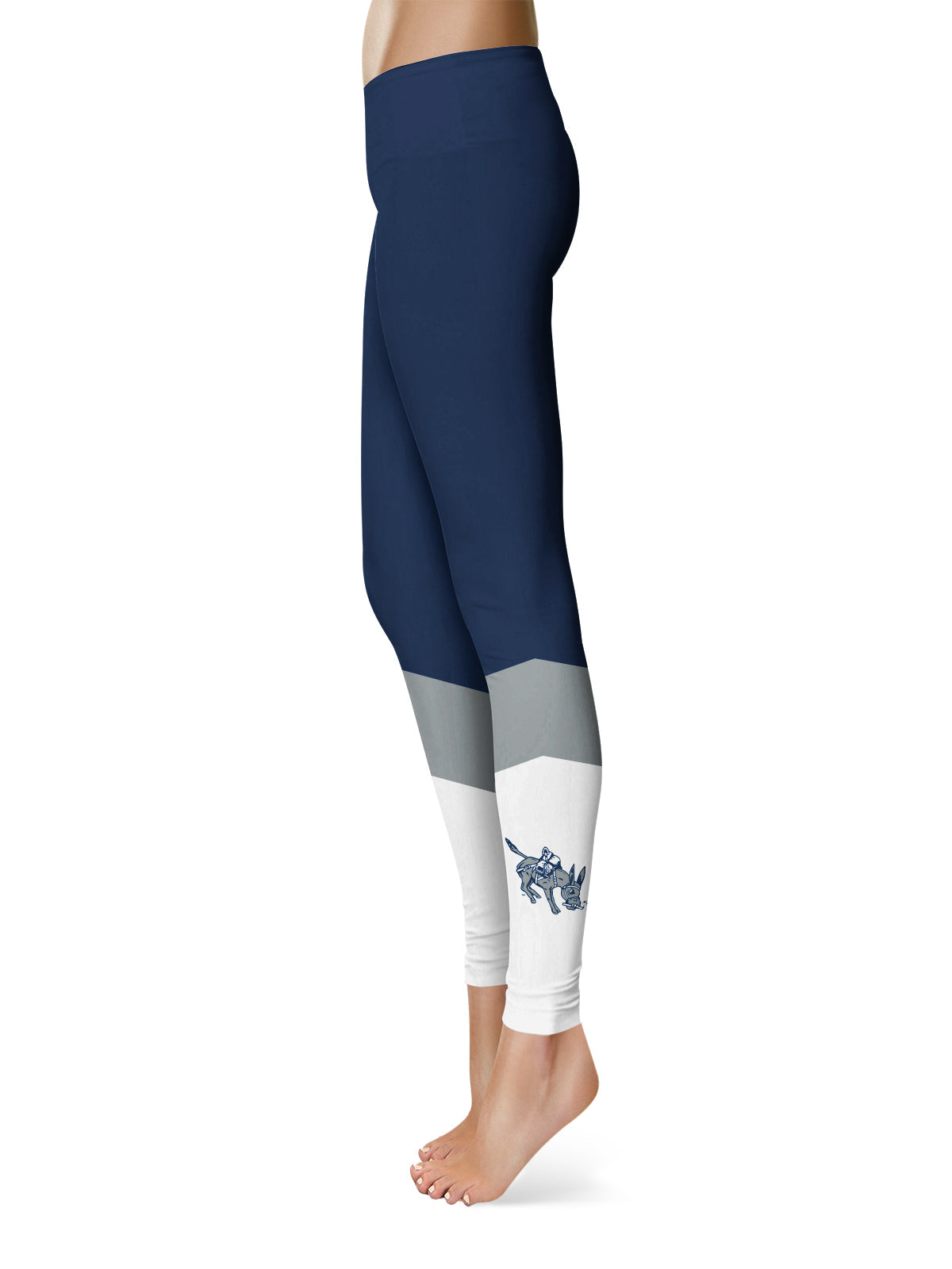 Colorado School of Mines Orediggers Vive La Fete Game Day Collegiate Ankle Color Block Women Blue White Yoga Leggings