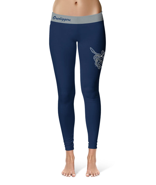 Mines Orediggers Vive La Fete Game Day Collegiate Logo on Thigh Blue Women Yoga Leggings 2.5 Waist Tights